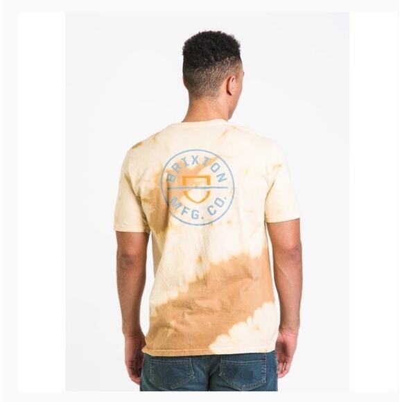 Men's Brixton T shirt crest ll tee mojave/ White cloud wash Size Medium NWT - Picture 2 of 5